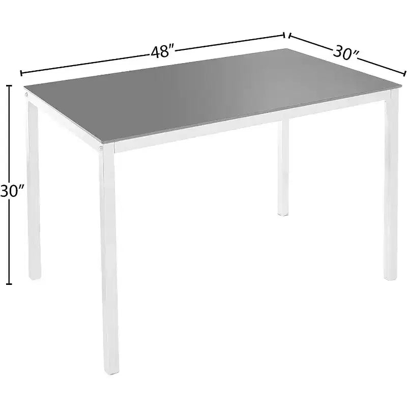 Tavolo da pranzo rettangolare moderno con piano in vetro e base cromata