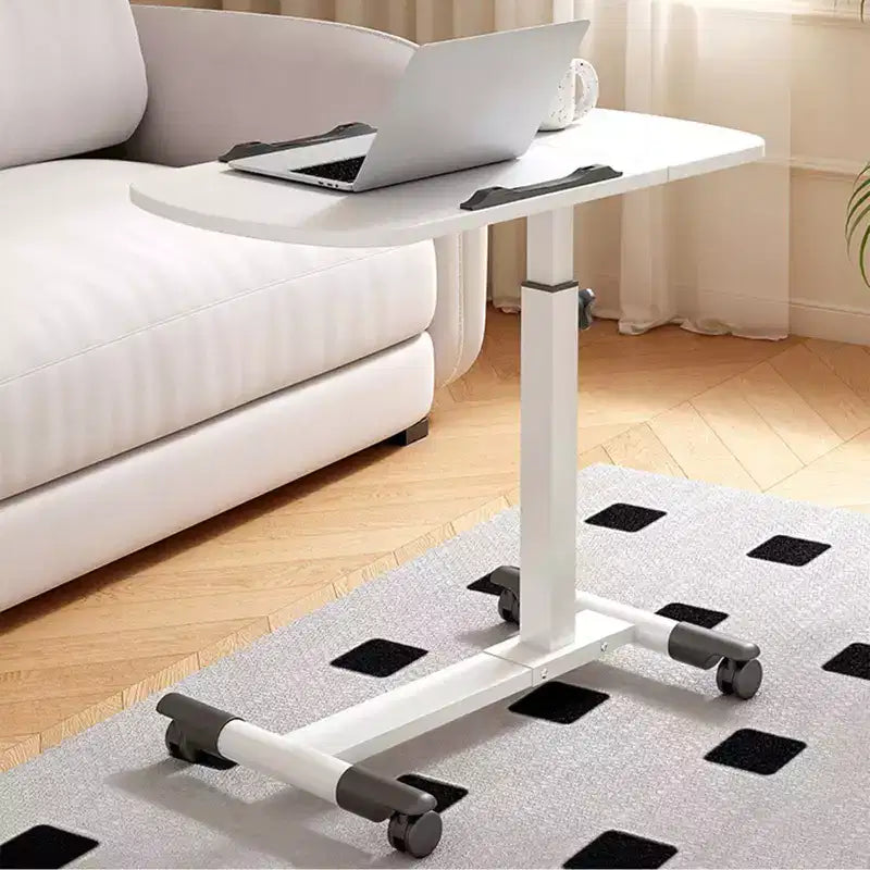 Tavolino da Letto con Ruote Regolabile in Altezza, Tavolo Pieghevole, Tavolino Rolling, Scrivania Portatile per Laptop e Computer