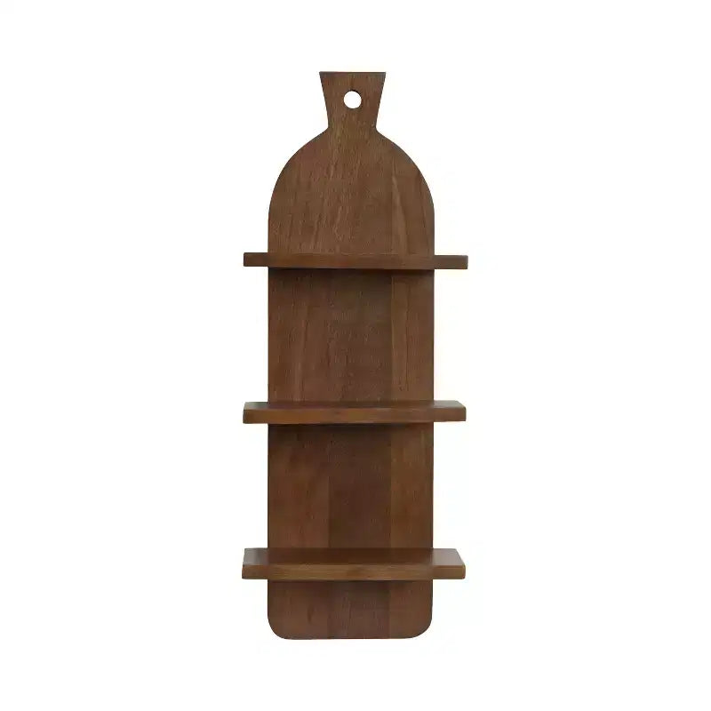 Mensole a muro Braxton stile fattoria moderne a 3 ripiani, 30x81 cm, marrone naturale: Stile Transizionale, Struttura in Plastica