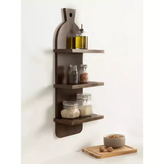 Mensole a muro Braxton stile fattoria moderne a 3 ripiani, 30x81 cm, marrone naturale: Stile Transizionale, Struttura in Plastica