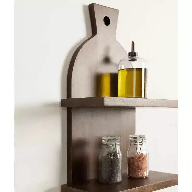Mensole a muro Braxton stile fattoria moderne a 3 ripiani, 30x81 cm, marrone naturale: Stile Transizionale, Struttura in Plastica