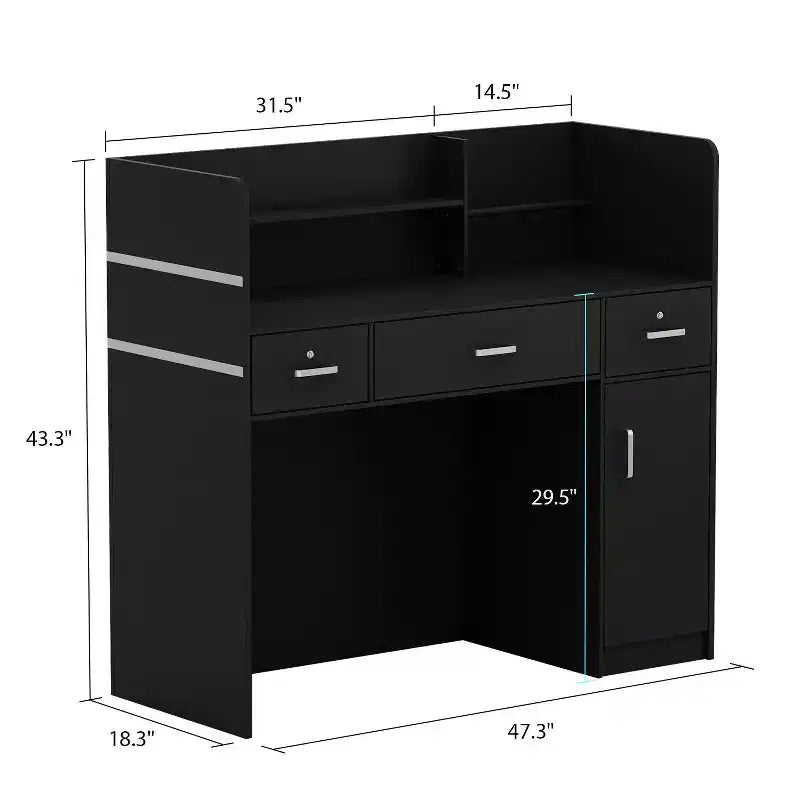 Bancone reception a L Famapy Scrivania di benvenuto multifunzionale Workstation