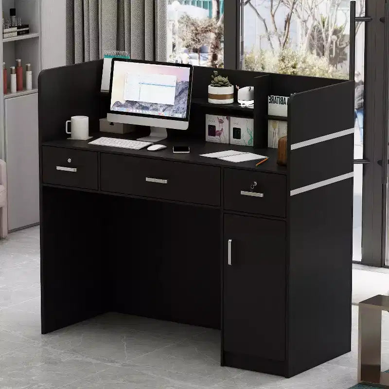 Bancone reception a L Famapy Scrivania di benvenuto multifunzionale Workstation