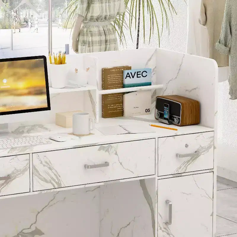 Bancone reception a L Famapy Scrivania di benvenuto multifunzionale Workstation