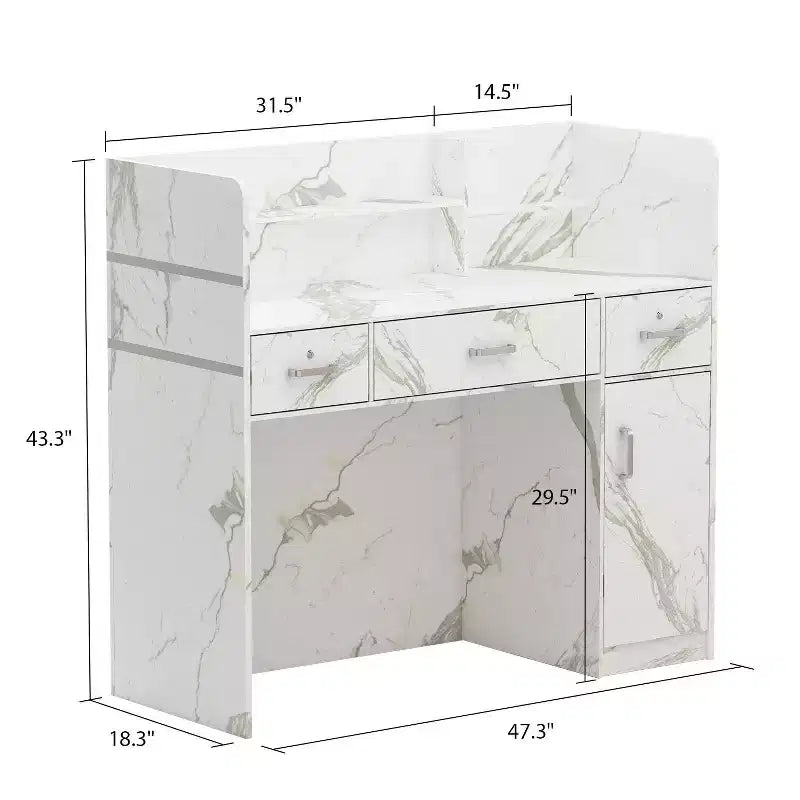 Bancone reception a L Famapy Scrivania di benvenuto multifunzionale Workstation