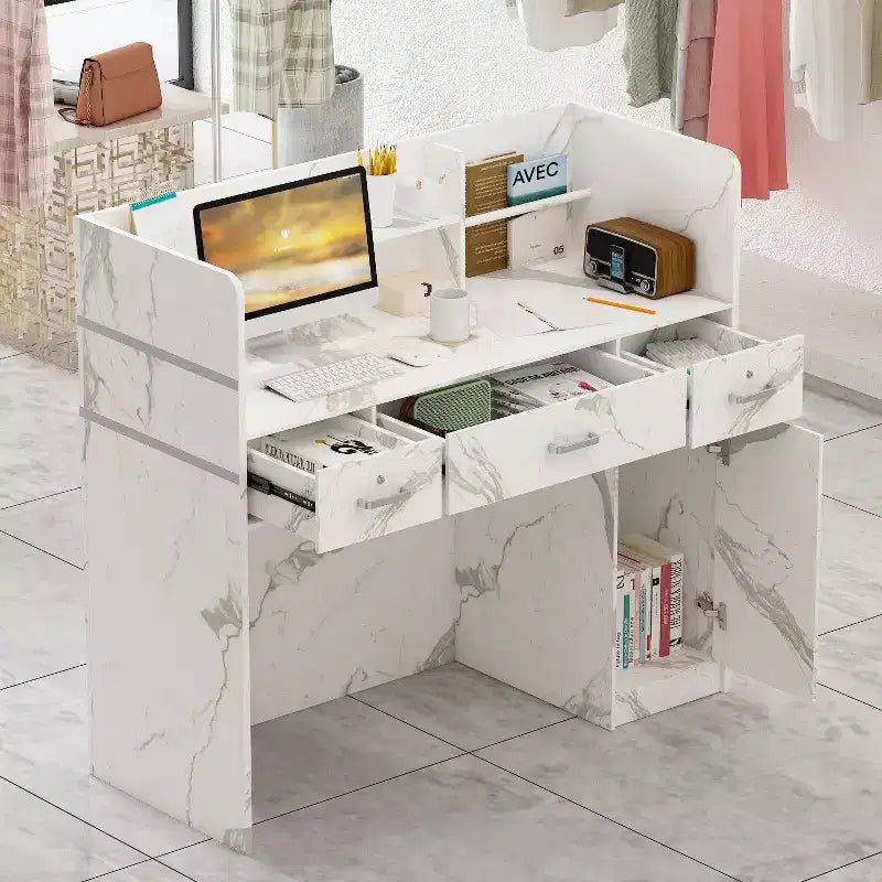 Bancone reception a L Famapy Scrivania di benvenuto multifunzionale Workstation