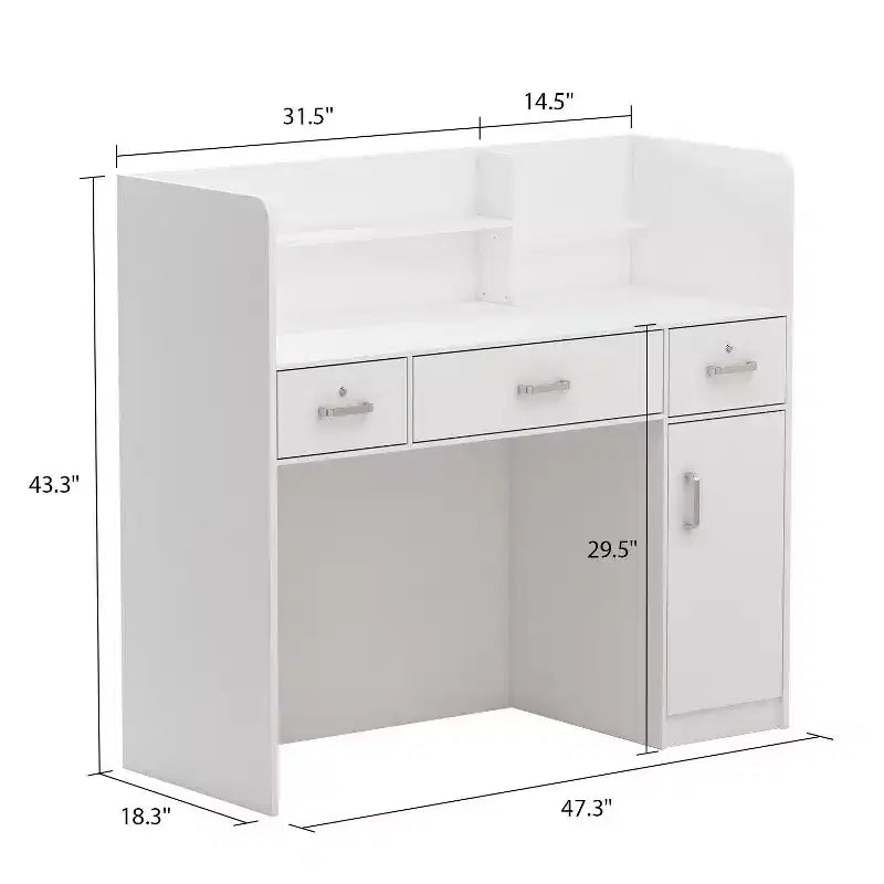 Bancone reception a L Famapy Scrivania di benvenuto multifunzionale Workstation