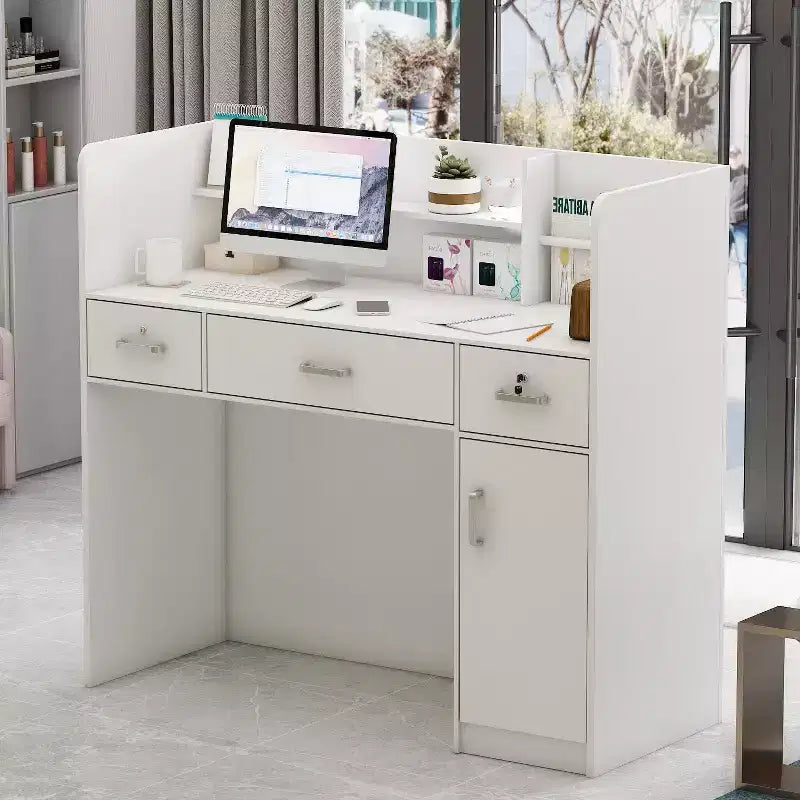 Bancone reception a L Famapy Scrivania di benvenuto multifunzionale Workstation