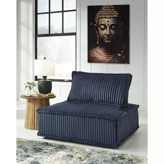 Poltrona modulare moderna Bales a basso profilo, blu navy