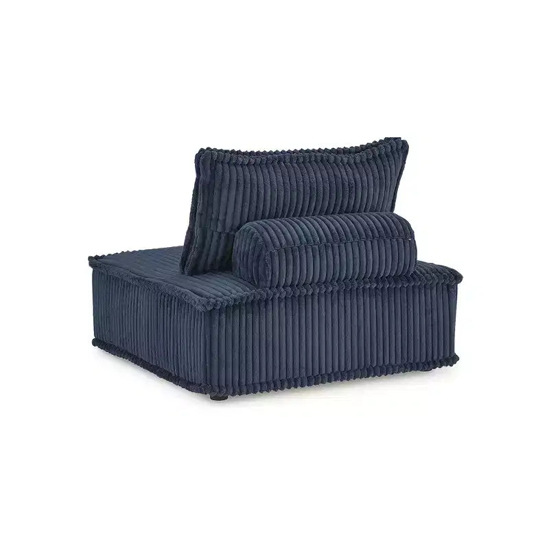 Poltrona modulare moderna Bales a basso profilo, blu navy