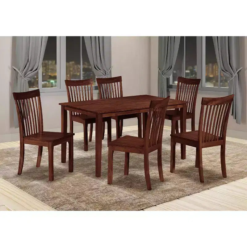 Sedie per sala da pranzo Kurmer in legno massello, 2 sedie, Cappuccino