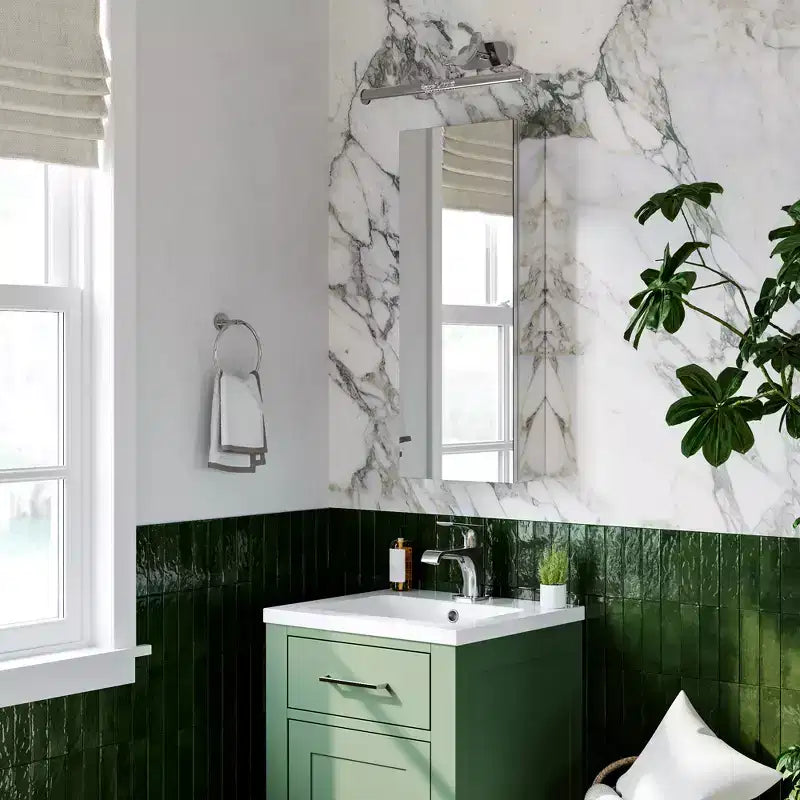 Pensile da Bagno con Specchi, a Incasso/Parete, Ripiani Regolabili, Cerniera con Chiusura Ammortizzata, Rettangolare, Alluminio, Argento