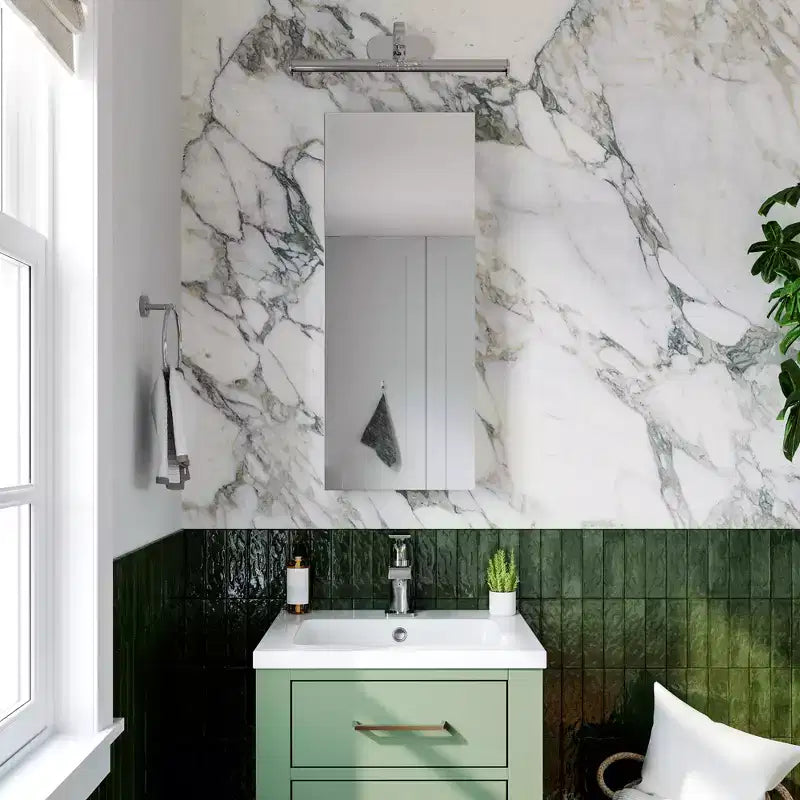 Pensile da Bagno con Specchi, a Incasso/Parete, Ripiani Regolabili, Cerniera con Chiusura Ammortizzata, Rettangolare, Alluminio, Argento