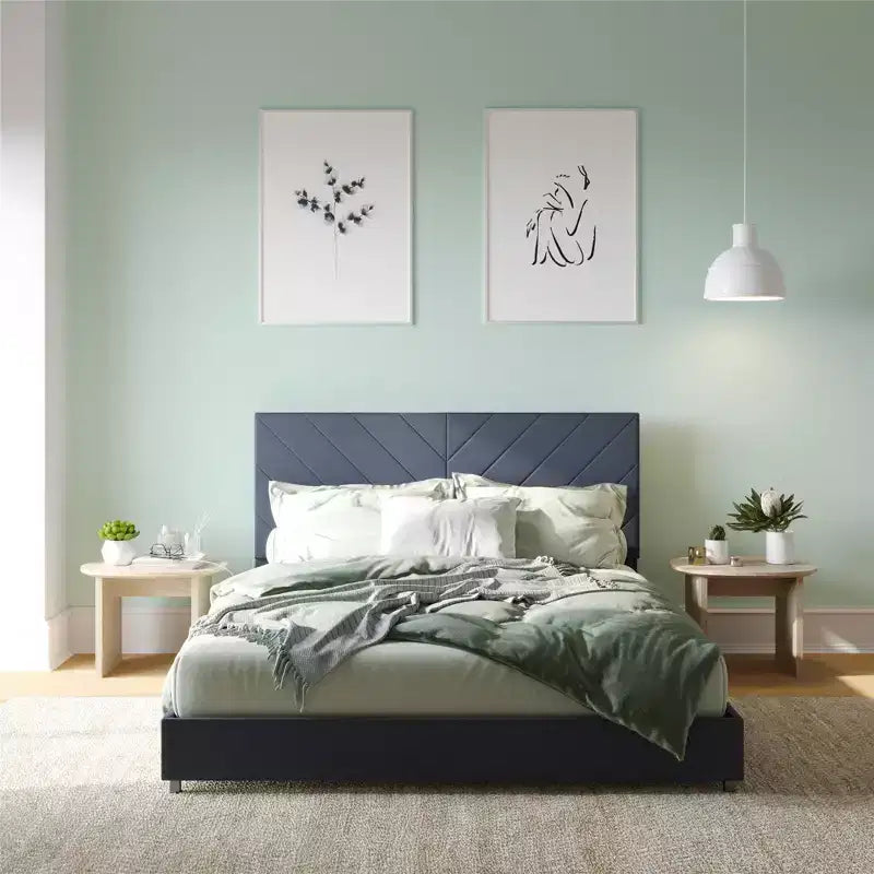 Letto imbottito Paxson con porta di ricarica USB