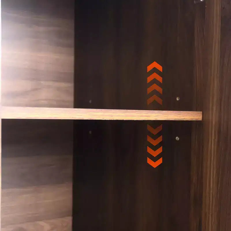Carrello da cucina con pattumiera a scomparsa e ruote, noce