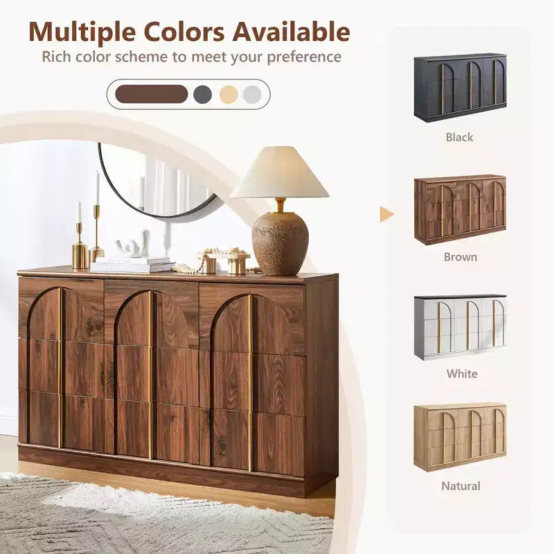 Comò a 9 cassetti per camera da letto, cassettiera moderna da 52W, scrivania da trucco, mobile porta TV per soggiorno, cassetti per armadio, organizer per mobili
