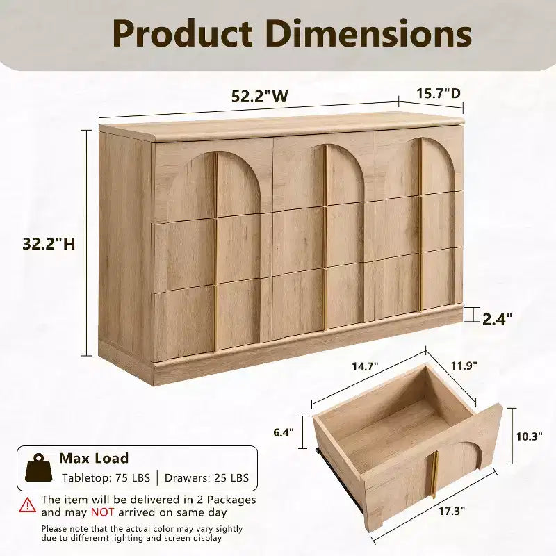 Comò a 9 cassetti per camera da letto, cassettiera moderna da 52W, scrivania da trucco, mobile porta TV per soggiorno, cassetti per armadio, organizer per mobili