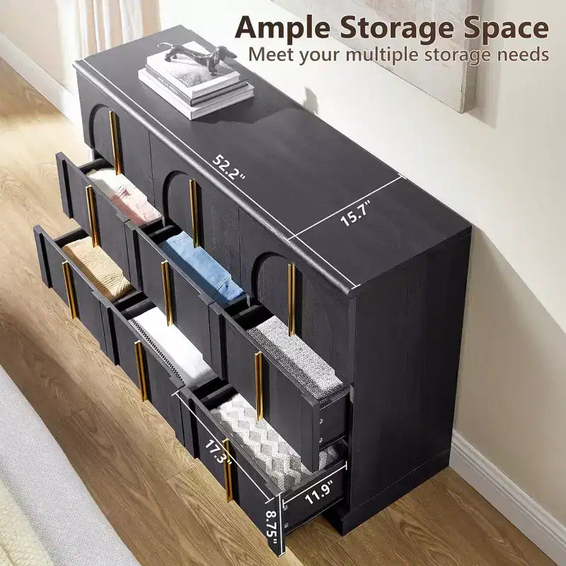 Comò a 9 cassetti per camera da letto, cassettiera moderna da 52W, scrivania da trucco, mobile porta TV per soggiorno, cassetti per armadio, organizer per mobili