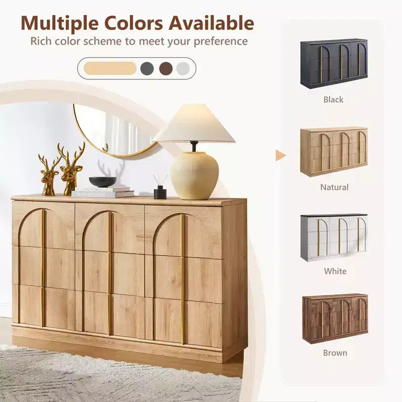 Comò a 9 cassetti per camera da letto, cassettiera moderna da 52W, scrivania da trucco, mobile porta TV per soggiorno, cassetti per armadio, organizer per mobili