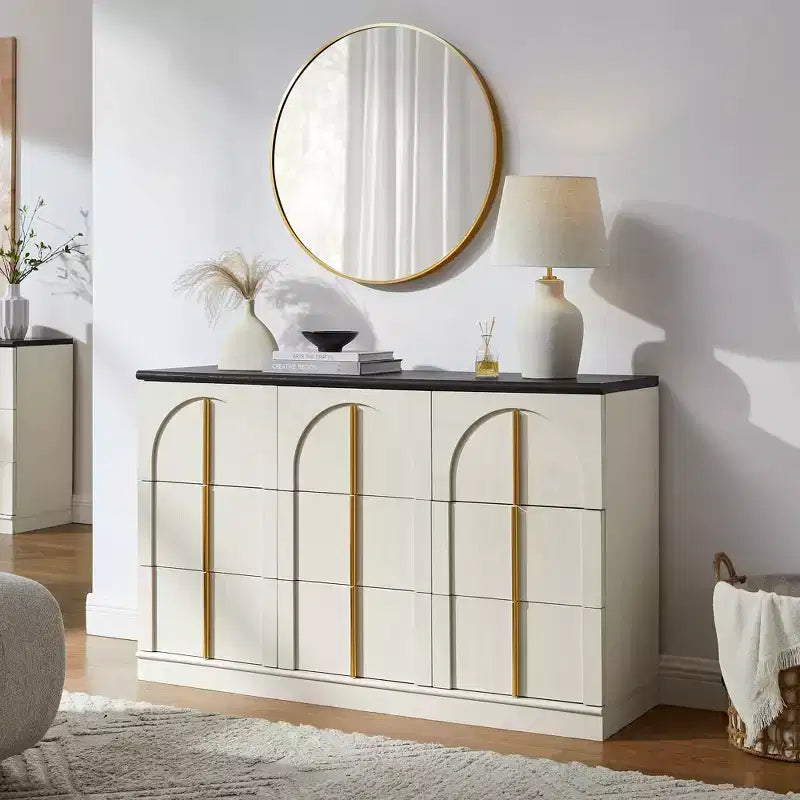 Comò a 9 cassetti per camera da letto, cassettiera moderna da 52W, scrivania da trucco, mobile porta TV per soggiorno, cassetti per armadio, organizer per mobili