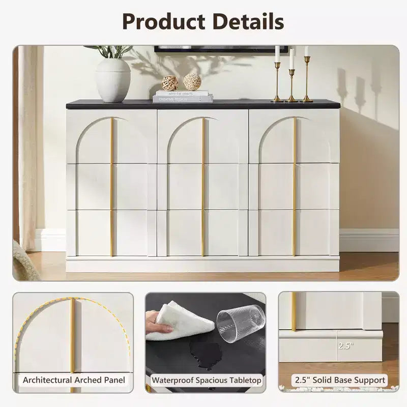 Comò a 9 cassetti per camera da letto, cassettiera moderna da 52W, scrivania da trucco, mobile porta TV per soggiorno, cassetti per armadio, organizer per mobili