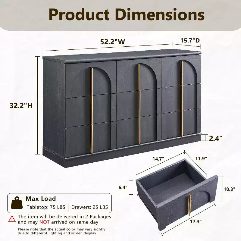 Comò a 9 cassetti per camera da letto, cassettiera moderna da 52W, scrivania da trucco, mobile porta TV per soggiorno, cassetti per armadio, organizer per mobili