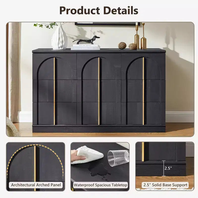 Comò a 9 cassetti per camera da letto, cassettiera moderna da 52W, scrivania da trucco, mobile porta TV per soggiorno, cassetti per armadio, organizer per mobili