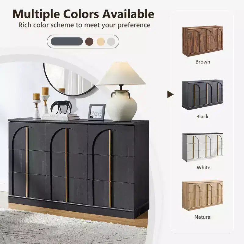 Comò a 9 cassetti per camera da letto, cassettiera moderna da 52W, scrivania da trucco, mobile porta TV per soggiorno, cassetti per armadio, organizer per mobili