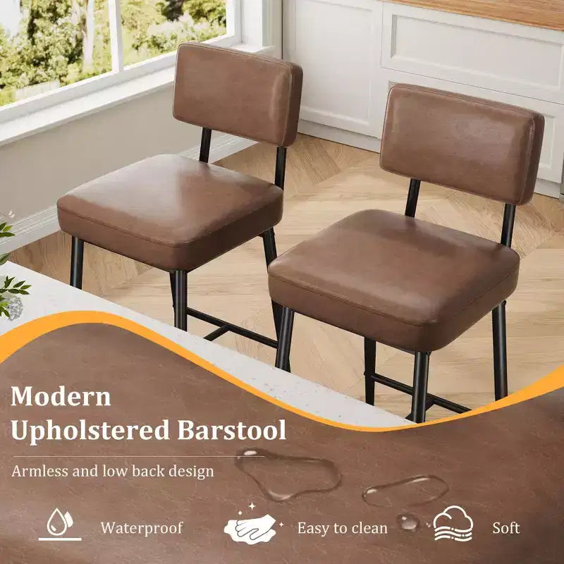Sgabelli da bar, schienale, capacità di 180 kg, gambe in metallo, sedie sgabello moderne imbottite, per isola cucina, bancone, arredamento casa