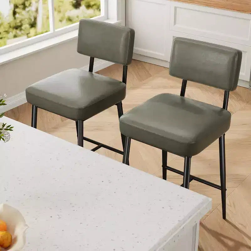Sgabelli da bar, schienale, capacità di 180 kg, gambe in metallo, sedie sgabello moderne imbottite, per isola cucina, bancone, arredamento casa