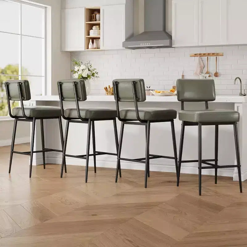 Sgabelli da bar, schienale, capacità di 180 kg, gambe in metallo, sedie sgabello moderne imbottite, per isola cucina, bancone, arredamento casa