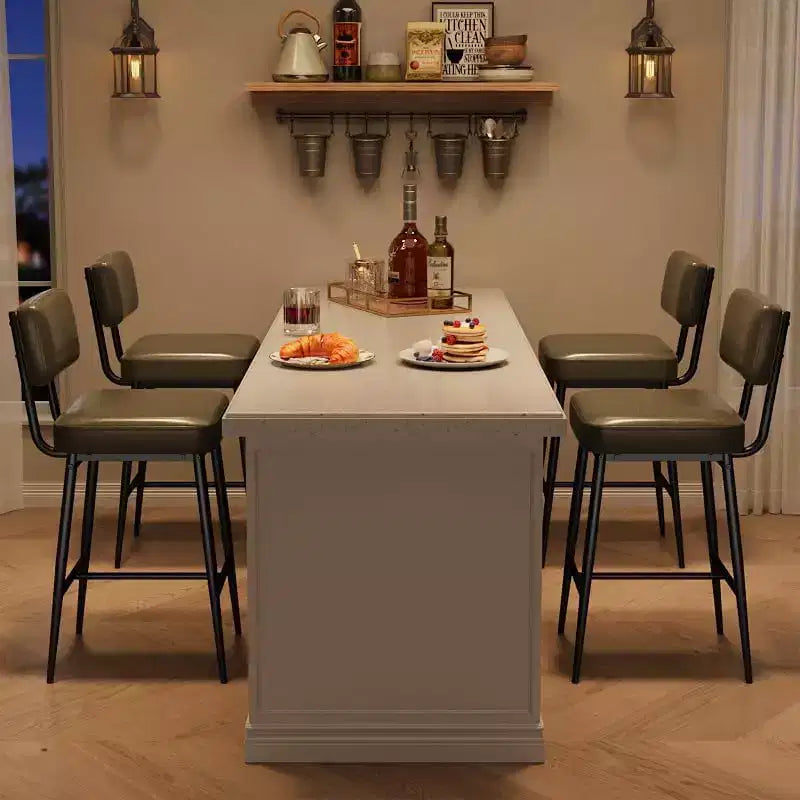 Sgabelli da bar, schienale, capacità di 180 kg, gambe in metallo, sedie sgabello moderne imbottite, per isola cucina, bancone, arredamento casa