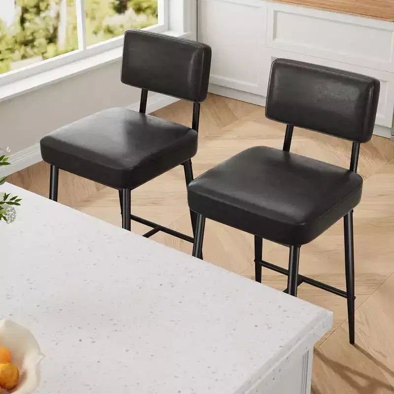 Sgabelli da bar, schienale, capacità di 180 kg, gambe in metallo, sedie sgabello moderne imbottite, per isola cucina, bancone, arredamento casa