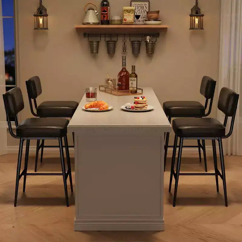 Sgabelli da bar, schienale, capacità di 180 kg, gambe in metallo, sedie sgabello moderne imbottite, per isola cucina, bancone, arredamento casa