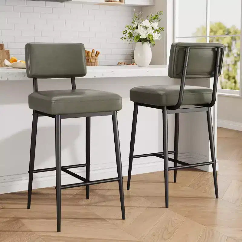 Sgabelli da bar, schienale, capacità di 180 kg, gambe in metallo, sedie sgabello moderne imbottite, per isola cucina, bancone, arredamento casa