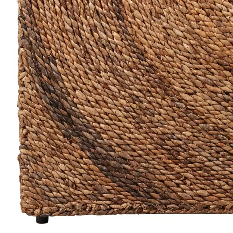 Panca contenitore in tessuto naturale per l'arredamento della camera da letto - Elegante panca ottomana con scomparto nascosto per coperte in soggiorno - 19, Marrone e Tan
