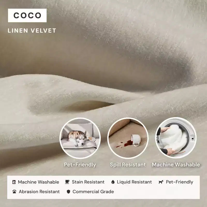 Anabei Divano Modulare Angolare a 4 Posti Lavabile + Pouf | Seduta Deluxe+ e Cuscino Cloud