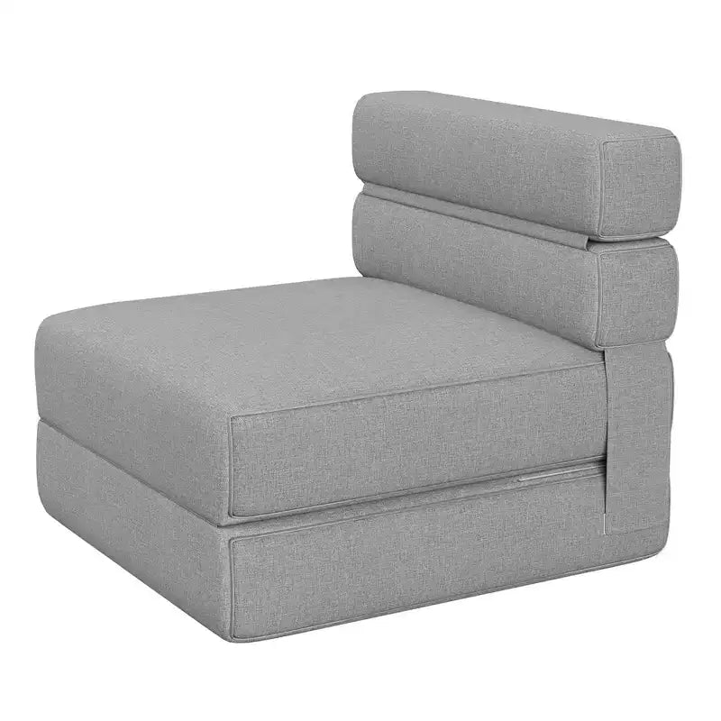 Poltrona Letto Pieghevole con Cuscino, Futon Convertibile con Memory Foam e Rivestimento in Lino Rimovibile per Salotto o Camera degli Ospiti