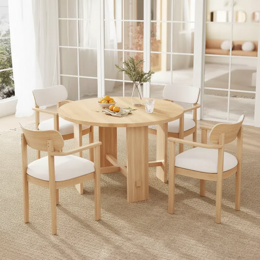 Christopher Knight Home Victoire Farmhouse 5 Piece Rubberwood Upholstered Dining Set
