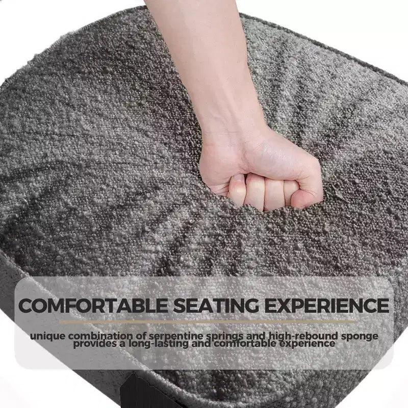 Sedie da pranzo moderne Bouclé d'accento, 2 sedie | Schienale ergonomico curvo, seduta imbottita in peluche e robuste gambe in legno di gomma per sala da pranzo, cucina