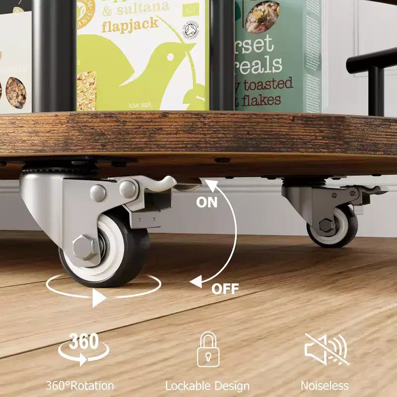 Carrelli Bar con Ripiani a 4 Livelli, Carrelli da Servizio Bar Mobili su Ruote con Portabottiglie e Portabicchiere per Cucina, Sala da Pranzo, Soggiorno