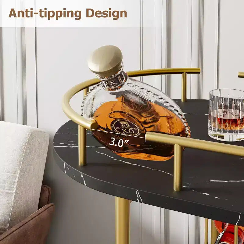 Carrelli Bar con Ripiani a 4 Livelli, Carrelli da Servizio Bar Mobili su Ruote con Portabottiglie e Portabicchiere per Cucina, Sala da Pranzo, Soggiorno