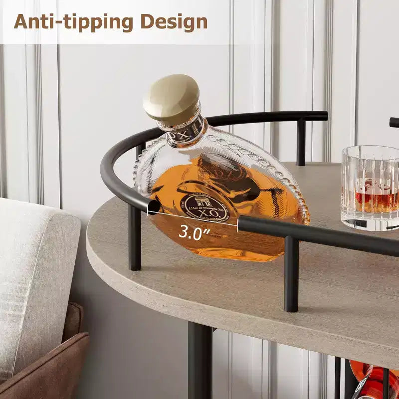 Carrelli Bar con Ripiani a 4 Livelli, Carrelli da Servizio Bar Mobili su Ruote con Portabottiglie e Portabicchiere per Cucina, Sala da Pranzo, Soggiorno