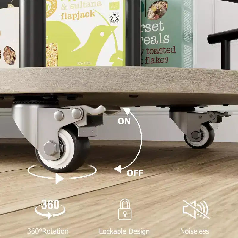 Carrelli Bar con Ripiani a 4 Livelli, Carrelli da Servizio Bar Mobili su Ruote con Portabottiglie e Portabicchiere per Cucina, Sala da Pranzo, Soggiorno