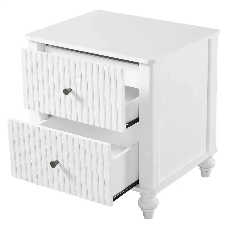 Comodini moderni in legno Fabien con 2 cassetti, 2 comodini