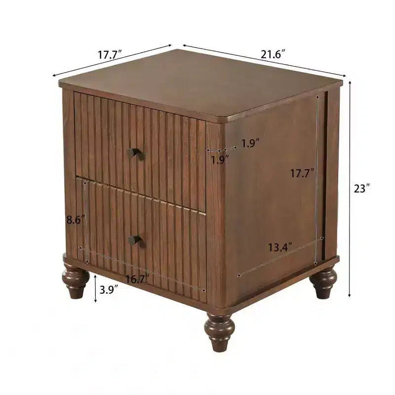 Comodini moderni in legno Fabien con 2 cassetti, 2 comodini