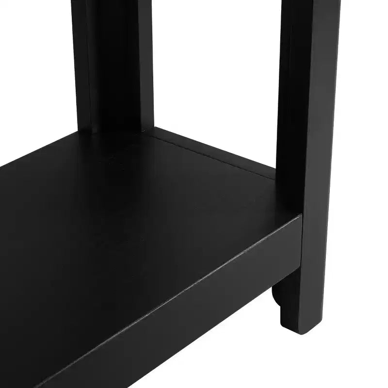 59 Moderno Tavolo Consolle da Ingresso, Tavolo da Corridoio Minimalista con Angoli Arrotondati, Scaffale Aperto per Soggiorno o Dietro il Divano