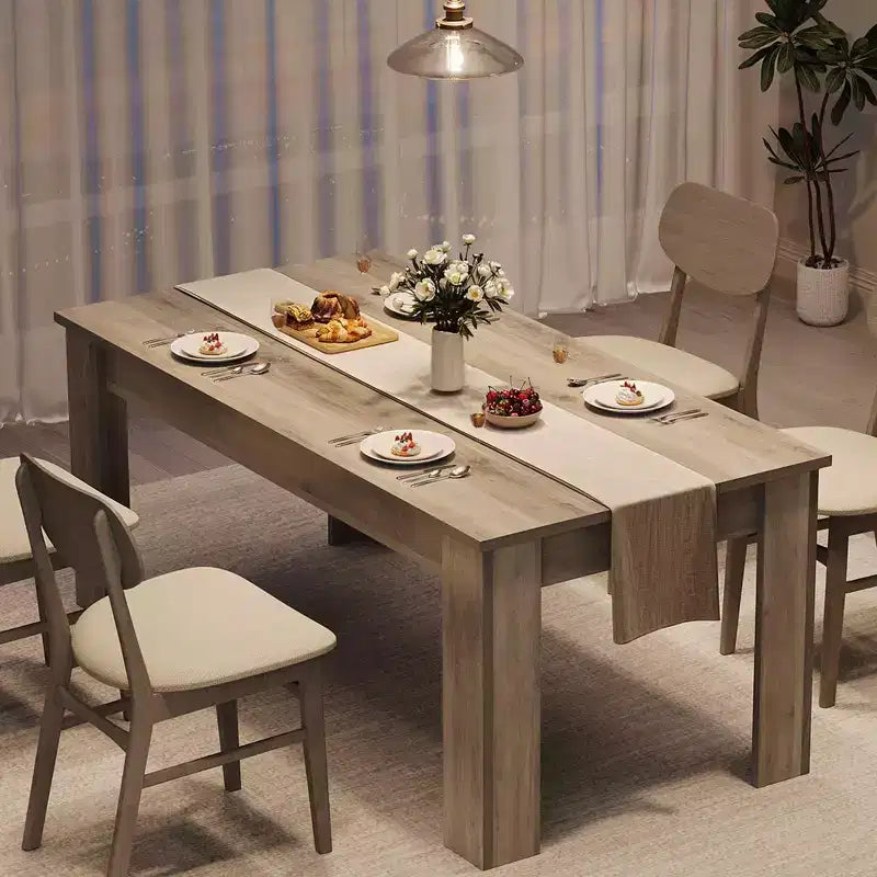 Tavolo da pranzo per 4-6 persone, tavoli da pranzo da 63 pollici per 4 persone, ampio tavolo da pranzo da cucina stile rustico, tavolo da pranzo rettangolare per spazi piccoli, tavolo da pranzo