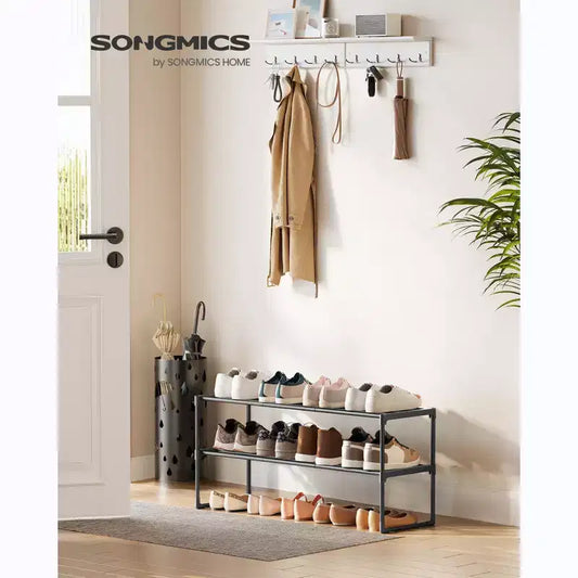 Scarpiera, Organizer per Scarpe a 2 Livelli, Scaffale Porta Scarpe in Metallo per 10 Paia di Scarpe, Facile da Montare