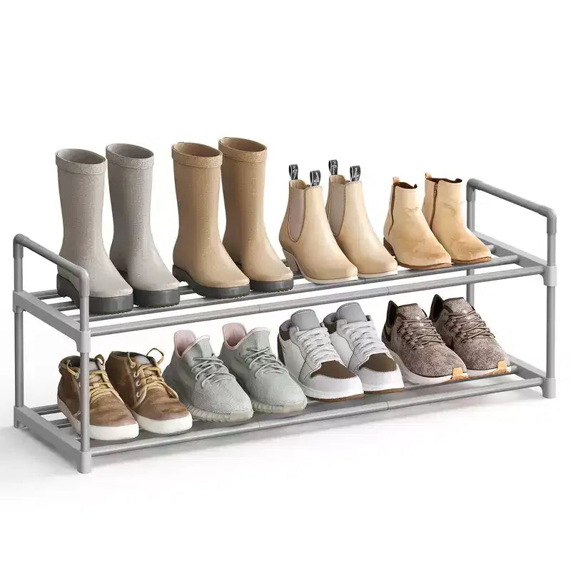 Scarpiera, Organizer per Scarpe a 2 Livelli, Scaffale Porta Scarpe in Metallo per 10 Paia di Scarpe, Facile da Montare